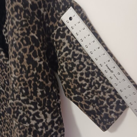 Coach Leopard Print Oversized Coat Size Large, Luxury, Wool Blend, Elevated - Picture 13 of 16